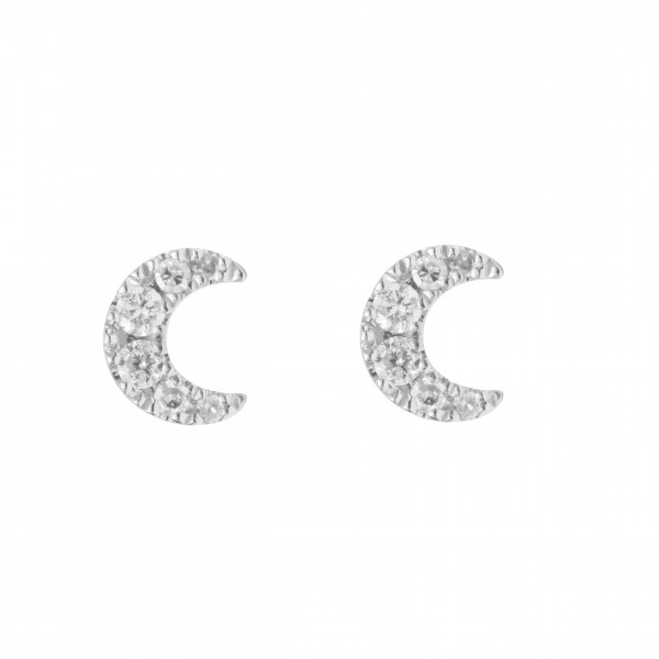Djula - Diamond Moon Stud Earrings